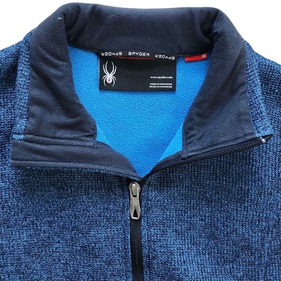Spyder Fleece Zip Up Sweater In Heathered Blue - Picture 4 of 4